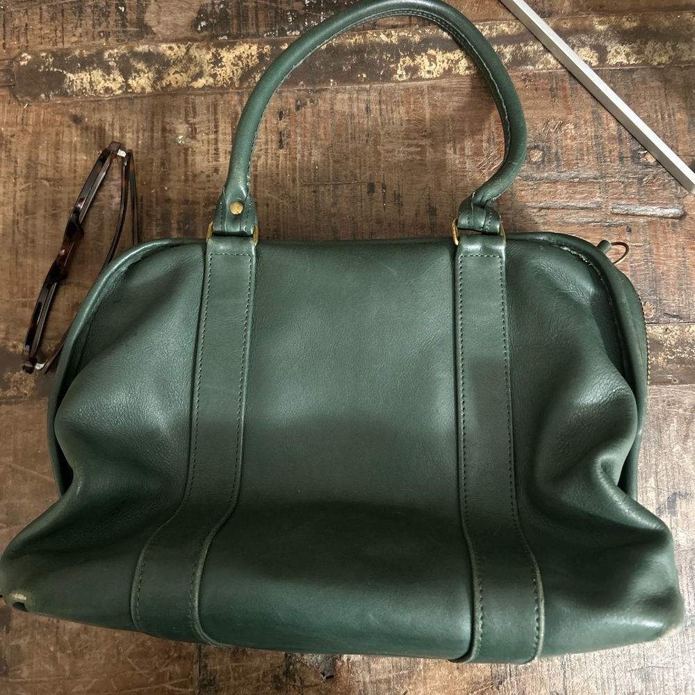 Coach Forest Green Leather Satchel (vintage)